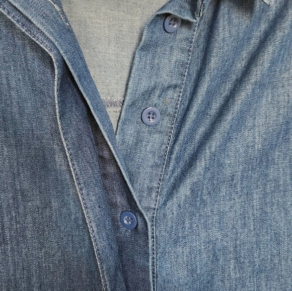 Blue Denim Button Down with belt - Picture 2 of 3